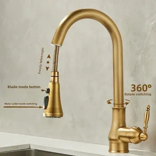 Robinet de cuisine en laiton Antique