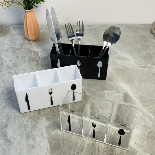 Organisateur couverts acrylique trois compartiments…
