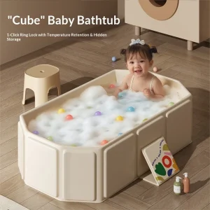 Grande baignoire pour bébé de 0 à 5 ans, baignoire pliable pour bébés assis et s’allonger, bassin de bain tout-en-un pour nouveau-né, garde au chaud Grande baignoire pour bébé de 0 à 5 ans, baignoire pliable pour bébés assis et s’allonger, bassin de bain tout-en-un pour nouveau-né, garde au chaud
