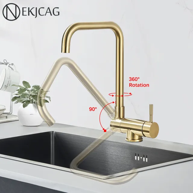 Robinet de cuisine 360 ° Robinet pliant pivotant… – vue 2