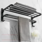 Porte-serviettes de toilette sans poinçonnage, étagère de rangement pour toilettes, étagère à chaussures de salle de bain, porte-serviettes à crochet, pendentif