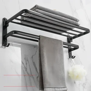 Porte-serviettes de toilette sans poinçonnage, étagère de rangement pour toilettes, étagère à chaussures de salle de bain, porte-serviettes à crochet, pendentif