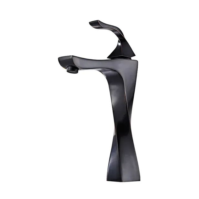 Robinet de lavabo de salle de bains noir et chromé – vue 7