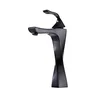 Robinet de lavabo de salle de bains noir et chromé – vue 7