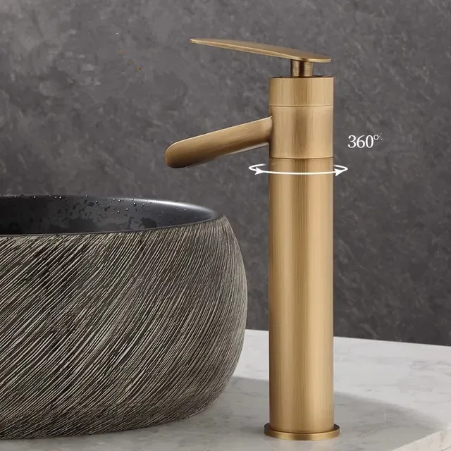 Mitigeur lavabo haut cascade bronze antique laiton… – vue 5