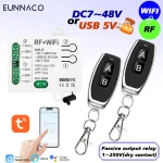 RF TUYA WiFi commutateur intelligent DC 12V 24V 48V 2CH relais de contact sec commutateur de télécommande sans fil pour Google Home Alexa ventilateur de lumière