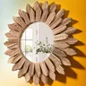 Miroir mural décoratif soleil bois sculpté rond… – vue 5
