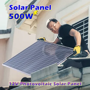 Système Photovoltaïque Domestique avec Contrôleur, Panneau Solaire 500W, 12V, Véhicule de Camping et Cellules Solaires à Haut Niveau