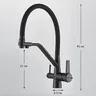 Mitigeur cuisine noir mat col cygne haut pivotant… – vue 5