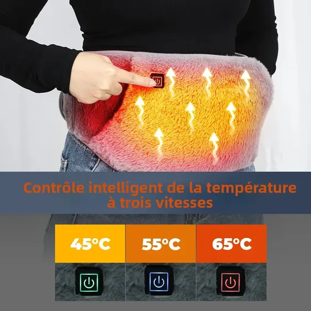 Ceinture chauffante abdominale peluche velours cristal… – vue 2