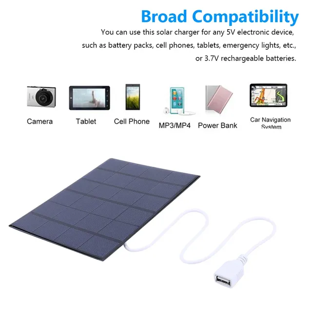 Panneau solaire Portable USB 5W 6V – vue 3