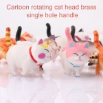 Poignée de meuble de dessin animé en forme de chat mignon, poignée de porte 3D pour armoires, boîtes de rangement, portes, fenêtres, accessoire de décoration domestique