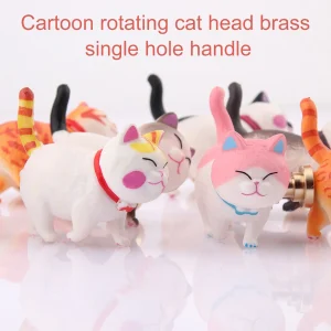 Poignée de meuble de dessin animé en forme de chat mignon, poignée de porte 3D pour armoires, boîtes de rangement, portes, fenêtres, accessoire de décoration domestique