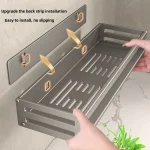 Étagère d&rsquo;angle de douche sans perçage, étagère de salle de bain en aluminium avec porte-serviettes, porte-shampooing, support de toilette, accessoires de salle de bains