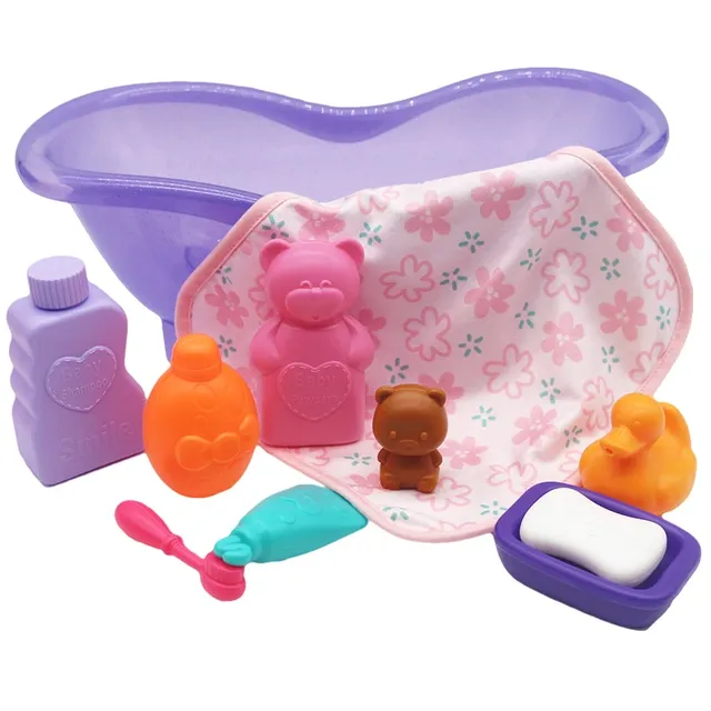 Poupée bébé réaliste silicone bain baignoire rose… – vue 3
