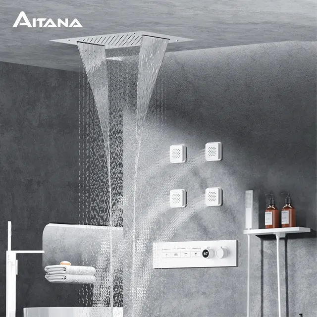 Système de douche thermostatique en laiton gris pistolet… – vue 2