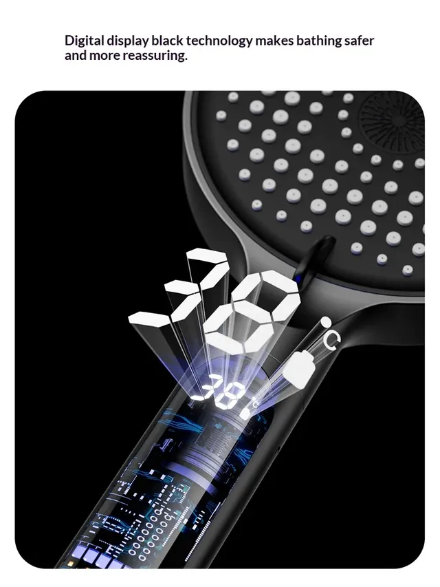 Pommeau de douche à main à température numérique – vue 5