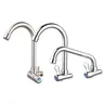 Robinet de cuisine mural en acier inoxydable – vue 1