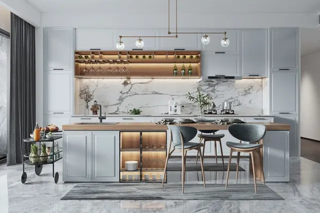 Armoires cuisine îlot évier intégré acier inoxydable 304… – vue 5