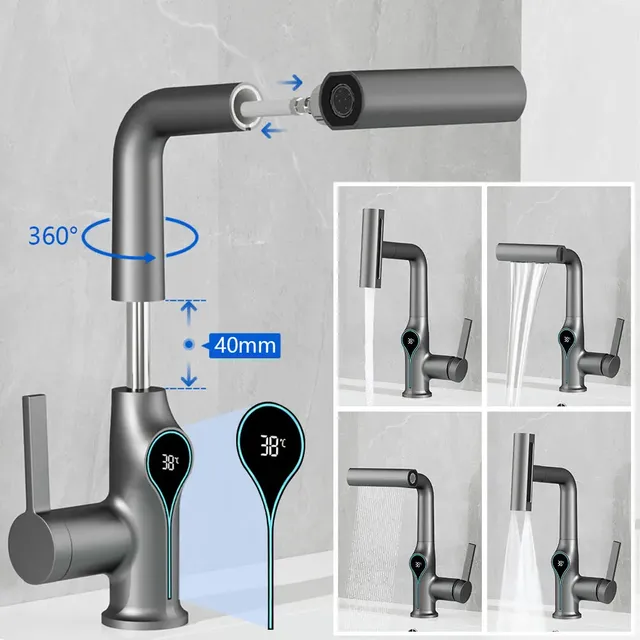 Robinet de lavabo cascade multifonctionnel mitigeur à 4… – vue 3