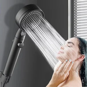 Pommeau de douche haute pression, 5 Modes, pomme de douche réglable avec tuyau, économie d&rsquo;eau, buse de pulvérisation d&rsquo;arrêt à une touche, accessoires de salle de bains
