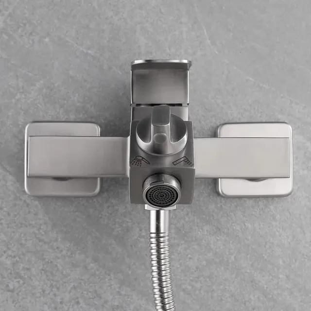 Mitigeur bain douche mural contemporain acier inox… – vue 4