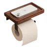 Porte papier toilette mural tablette bois noyer bras… – vue 5