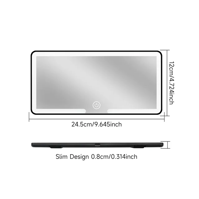 Miroir de maquillage LED HD pour voiture – vue 5