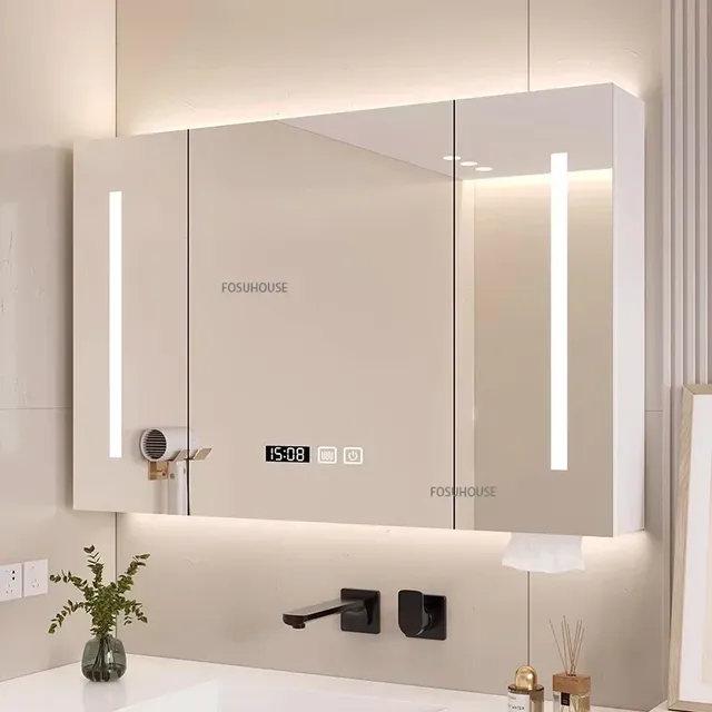 Armoire miroir murale salle rétroéclairé trois portes… – vue 3