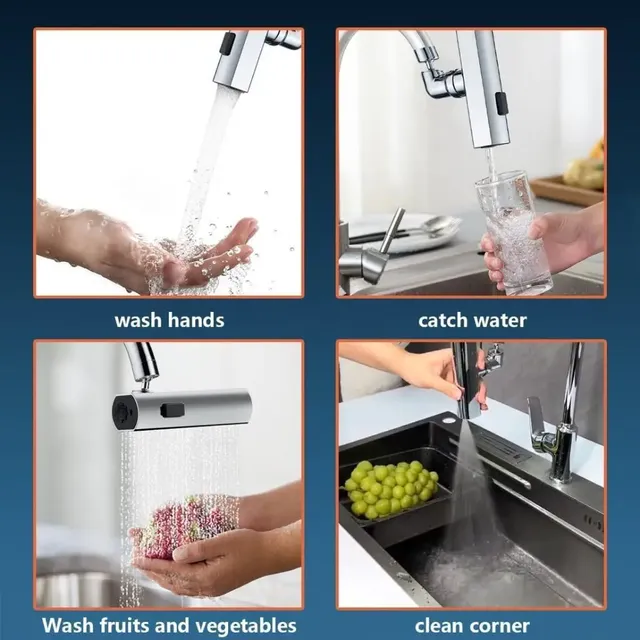 Robinet de cuisine cascade sortie anti-éclaboussures… – vue 6