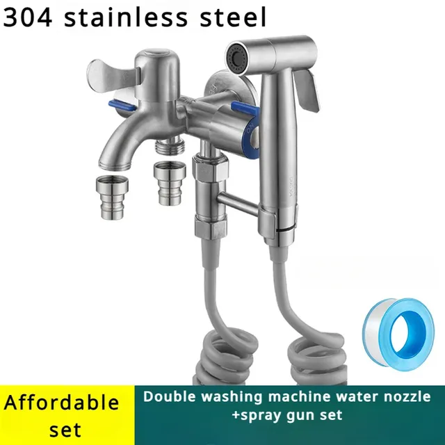 Robinet mural acier inoxydable 304 entrée triple sorties… – vue 2