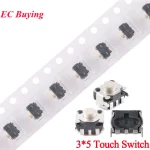20 pièces/10 pièces 3*5 interrupteur tactile Smiley Face interrupteur 3.5H presse latérale Tactile Micro Tact clé bouton poussoir support de commutateur SMT SMD 3 broches
