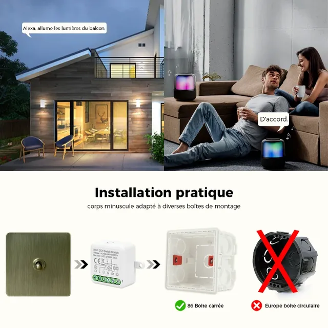 Avoir Wifi interrupteur sans fil Bronze brossé panneaux… – vue 5