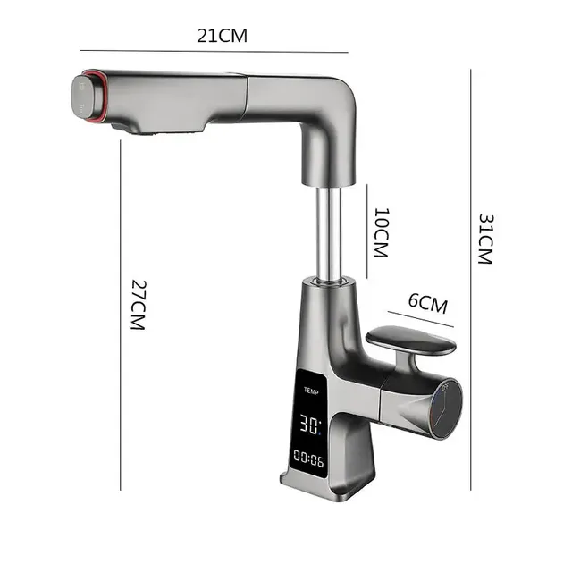 Robinet de lavabo en laiton extractible – vue 4