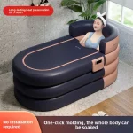 Baignoire gonflable pliable pour adultes et enfants – Baignoire spa portable, grande piscine de trempage pour une relaxation complète du corps à la maison