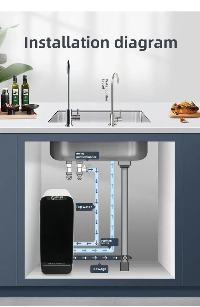 Système de purificateur d'eau 600G débit cuisine Osmose… – vue 5