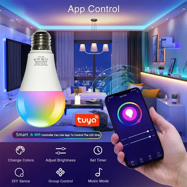 Ampoule LED RGB intelligente WIFI/Bluetooth – vue 2