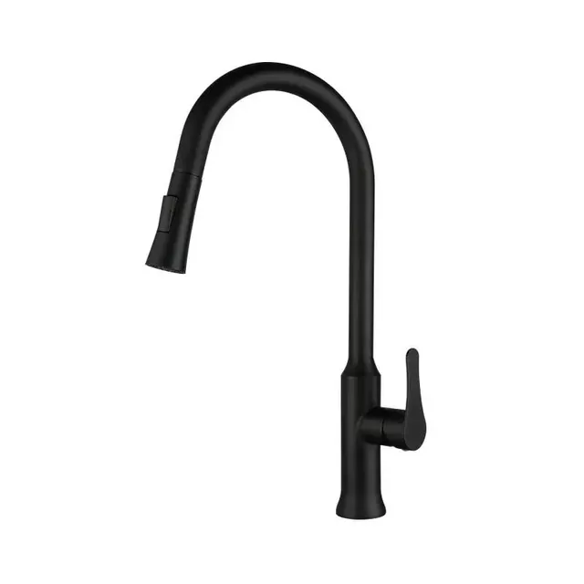 Robinet extractible de cuisine noir – vue 5
