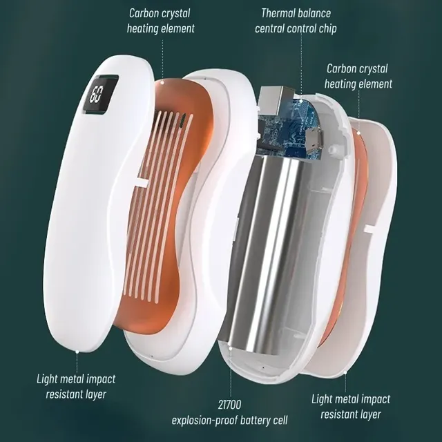 Chauffe mains rechargeable portable compact ovale… – vue 5