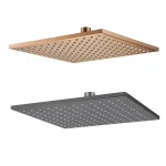 HOAccessrespiration-Pommeau de douche pluie carré, douche en laiton de qualité, or brossé, rose, noir, chrome, gris brossé