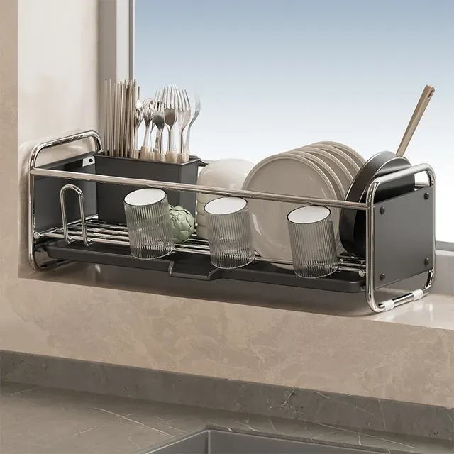 Égouttoir vaisselle inox chromé contemporain épuré gain… – vue 4