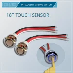 Variateur tactile LED, interrupteur à gradation continue pour lampe de maison intelligente, DC 5V à 24V, résistant aux éclaboussures, adapté aux trous de montage de 17mm