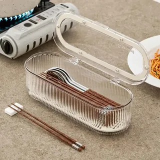 Organisateur baguettes cuisine boîte rangement couverts transparent…