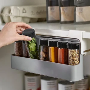 Bouteille d&rsquo;assaisonnement cachée sous le bureau, rangement pour fournitures de cuisine, auto-adhésif, stockage T1