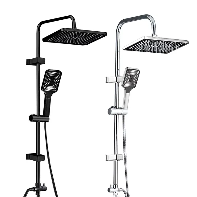 Ensemble de colonnes de douche noires – vue 3
