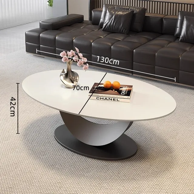 Table basse ovale blanche Design Simple luxe Premium… – vue 5