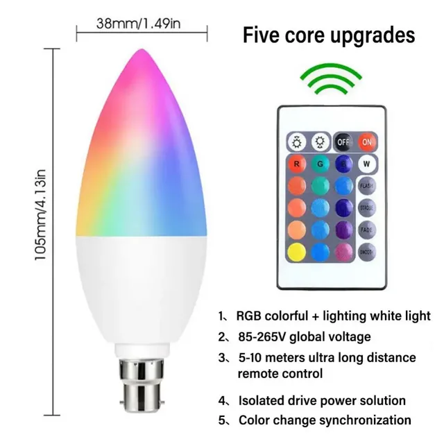 1PC lampe intelligente E12 E14 E26 E27 B22 LED ampoule… – vue 6