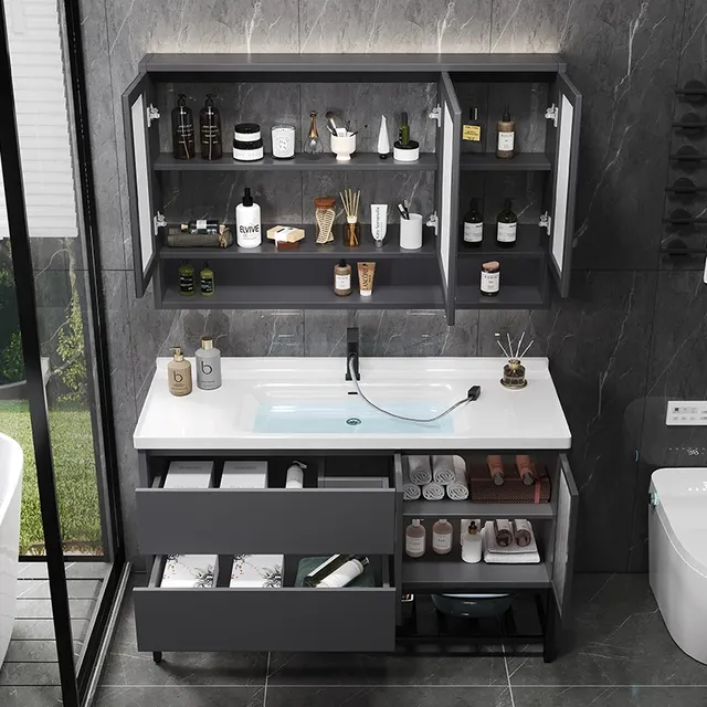 Meuble de salle de bain noir – vue 2