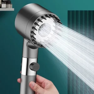 Pommeau de douche à filtre haute pression, Spray réglable à 3 modes avec brosse de Massage, robinet de pluie, accessoires de salle de bains