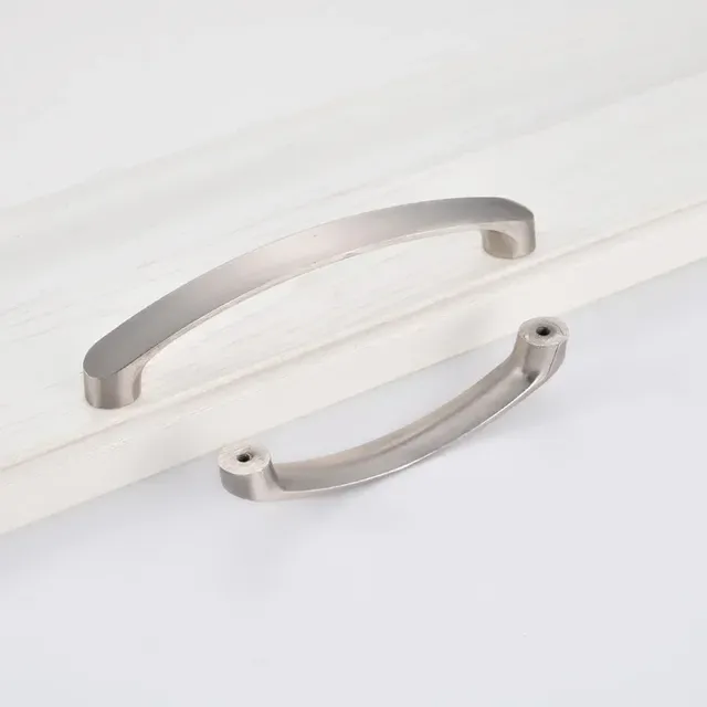 Poignée meuble aluminium argent brossé satiné incurvée… – vue 3